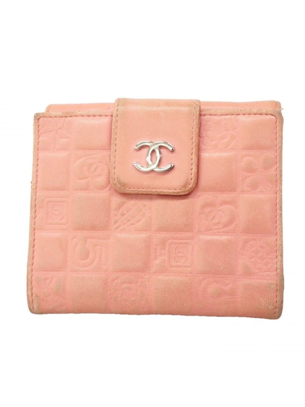 Chanel Wallet Icon Lambskin Pink Silver